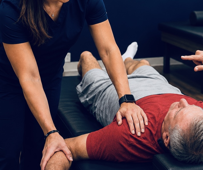 A TRUForm provider performing a hands-on assessment at Texas Functional Health Centers in Dallas, TX